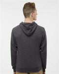 J America 8871 Triblend Fleece Hooded Sweatshirt - Black Triblend - model back