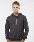 J America 8871 Triblend Fleece Hooded Sweatshirt - Black Triblend - model front