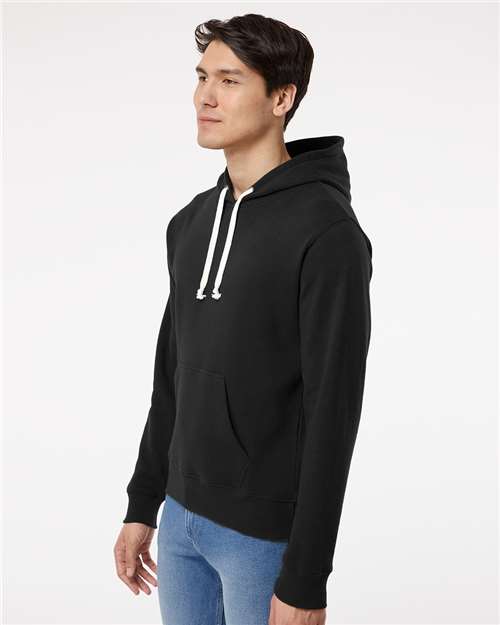 J America 8871 Triblend Fleece Hooded Sweatshirt - Black Solid - model back