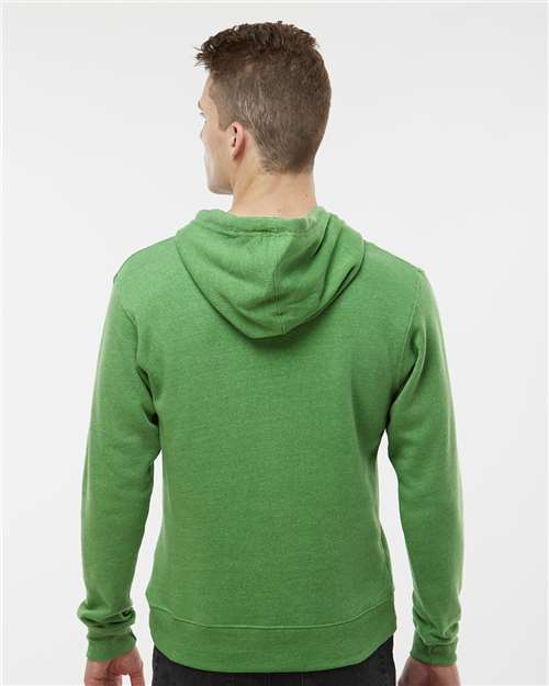 J America 8871 Triblend Fleece Hooded Sweatshirt - Green Triblend - model back