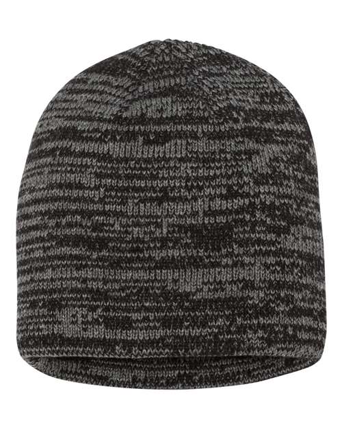Sportsman SP03 8" Marled Beanie - Black/ Dark Grey - front