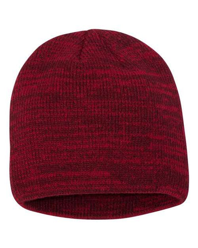 Sportsman SP03 8" Marled Beanie - Red/ Maroon - front
