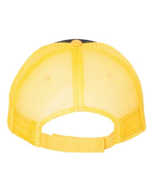 Valucap S102 Sandwich Trucker Cap - Black/ Gold - back