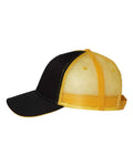 Valucap S102 Sandwich Trucker Cap - Black/ Gold - side
