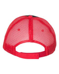Valucap S102 Sandwich Trucker Cap - Black/ Red - back