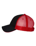 Valucap S102 Sandwich Trucker Cap - Black/ Red - side
