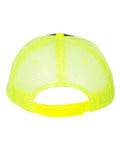 Valucap S102 Sandwich Trucker Cap - Charcoal/ Neon Yellow - back
