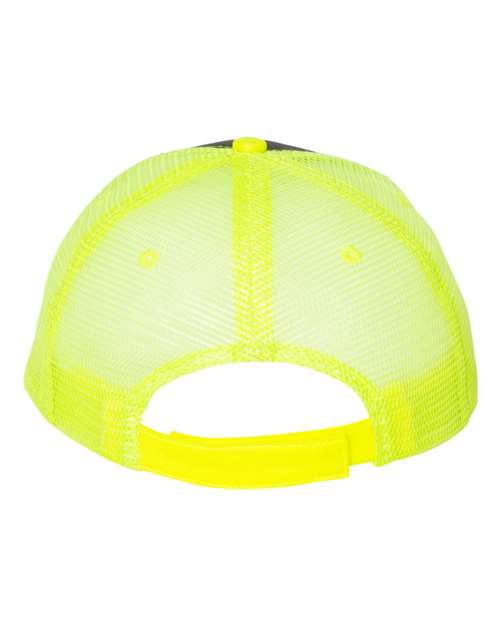 Valucap S102 Sandwich Trucker Cap - Charcoal/ Neon Yellow - back