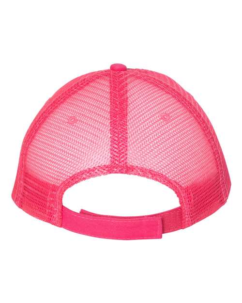 Valucap S102 Sandwich Trucker Cap - Charcoal/ Neon Pink - back
