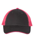 Valucap S102 Sandwich Trucker Cap - Charcoal/ Neon Pink - front