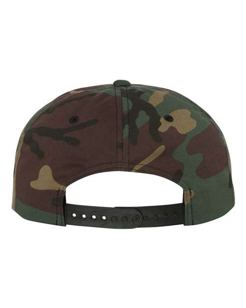 Yupoong 6089M Premium Flat Bill Snapback Cap - Green Camo - back
