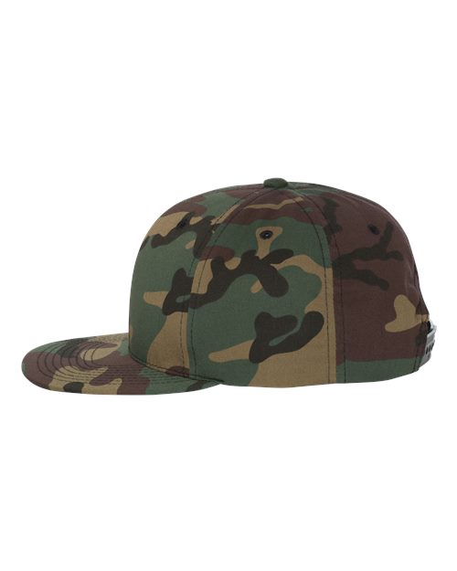 Yupoong 6089M Premium Flat Bill Snapback Cap - Green Camo - side