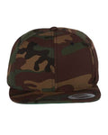Yupoong 6089M Premium Flat Bill Snapback Cap - Green Camo - front