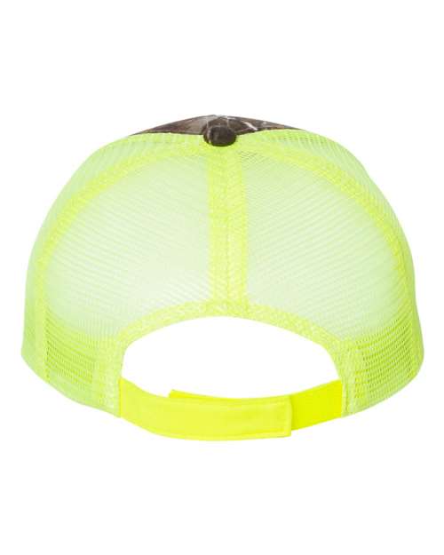 Kati LC5M Licensed Camo Mesh Back Cap - Realtree AP/ Neon Yellow - back