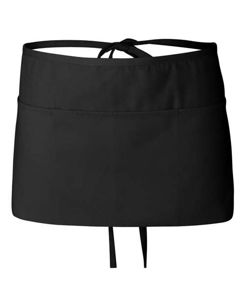 Q-Tees Q2115 Waist Apron with Pockets - Black - front