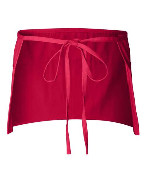 Q-Tees Q2115 Waist Apron with Pockets - Red - back