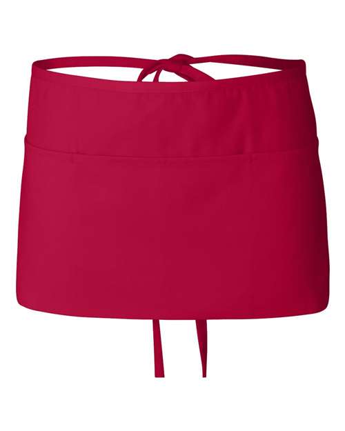 Q-Tees Q2115 Waist Apron with Pockets - Red - front