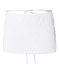 Q-Tees Q2115 Waist Apron with Pockets - White - front
