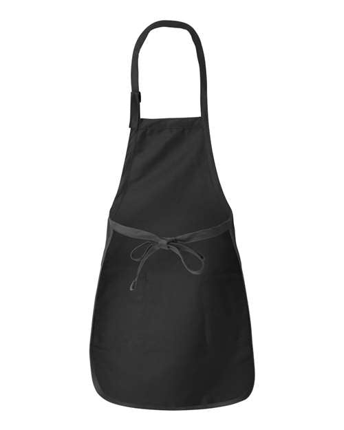 Q-Tees Q4350 Full-Length Apron with Pockets - Black - back