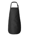 Q-Tees Q4350 Full-Length Apron with Pockets - Black - front