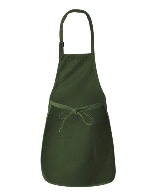 Q-Tees Q4350 Full-Length Apron with Pockets - Forest - back
