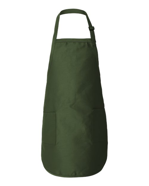 Q-Tees Q4350 Full-Length Apron with Pockets - Forest - front