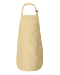 Q-Tees Q4350 Full-Length Apron with Pockets - Natural - front