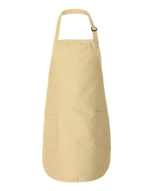 Q-Tees Q4350 Full-Length Apron with Pockets - Natural - front
