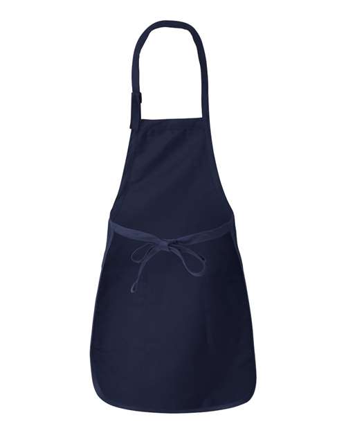 Q-Tees Q4350 Full-Length Apron with Pockets - Navy - back