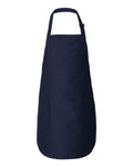 Q-Tees Q4350 Full-Length Apron with Pockets - Navy - front