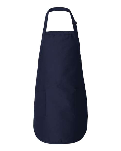 Q-Tees Q4350 Full-Length Apron with Pockets - Navy - front