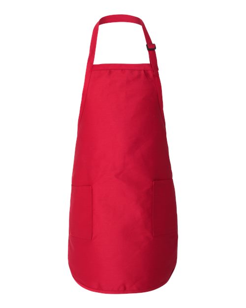 Q-Tees Q4350 Full-Length Apron with Pockets - Red - front