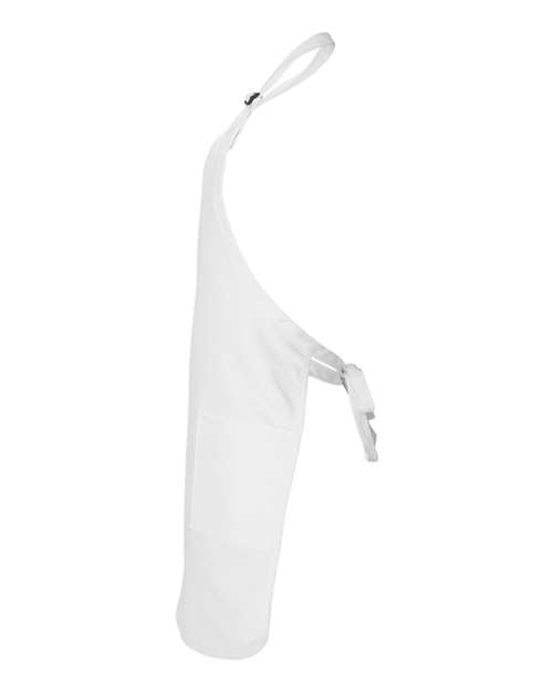 Q-Tees Q4350 Full-Length Apron with Pockets - White - side