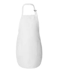 Q-Tees Q4350 Full-Length Apron with Pockets - White - front