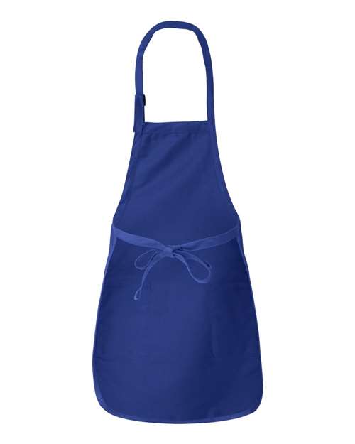 Q-Tees Q4350 Full-Length Apron with Pockets - Royal - back