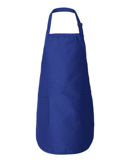 Q-Tees Q4350 Full-Length Apron with Pockets - Royal - front