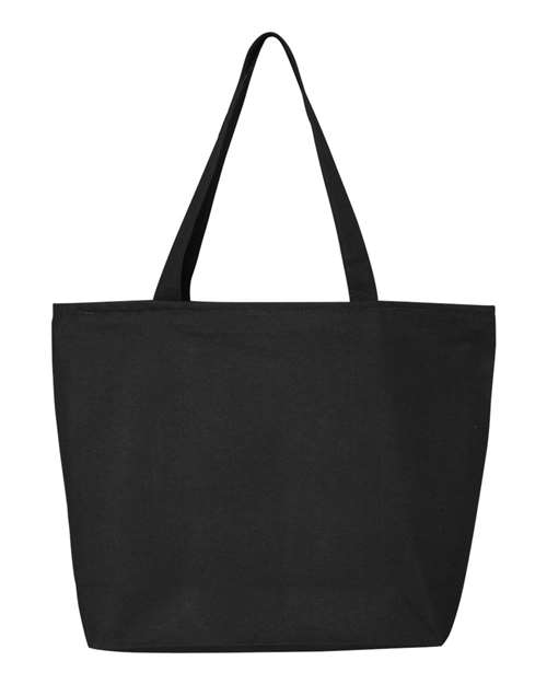 Q-Tees Q611 25L Zippered Tote - Black - front