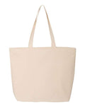 Q-Tees Q611 25L Zippered Tote - Natural - back