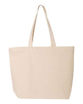 Q-Tees Q611 25L Zippered Tote - Natural - front