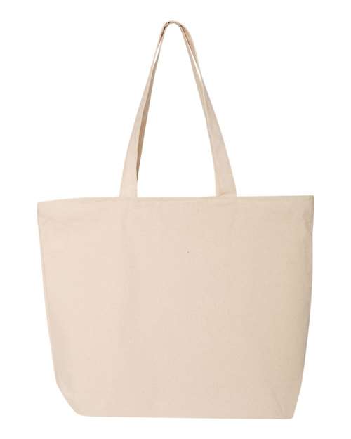 Q-Tees Q611 25L Zippered Tote - Natural - front