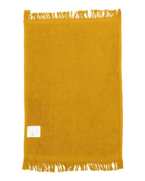 Q-Tees T100 Fringed Fingertip Towel - Gold - back