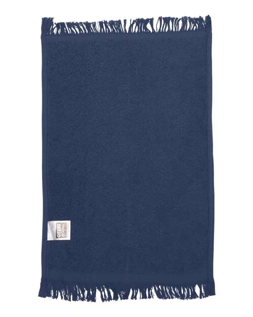 Q-Tees T100 Fringed Fingertip Towel - Navy - back