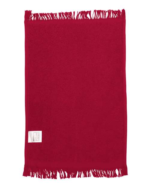 Q-Tees T100 Fringed Fingertip Towel - Red - back