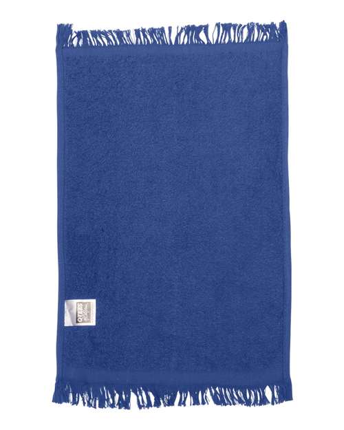 Q-Tees T100 Fringed Fingertip Towel - Royal - back