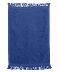 Q-Tees T100 Fringed Fingertip Towel - Royal - front