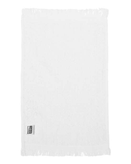 Q-Tees T100 Fringed Fingertip Towel - White - back