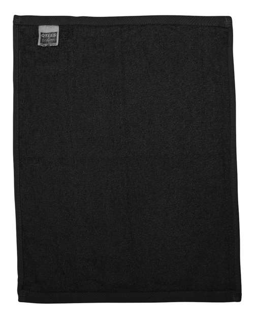 Q-Tees T600 Hemmed Fingertip Towel - Black - back