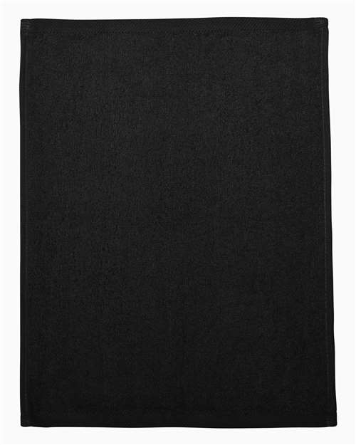 Q-Tees T600 Hemmed Fingertip Towel - Black - front