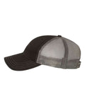 Richardson 111 Garment-Washed Trucker Cap - Black/ Charcoal - side
