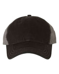 Richardson 111 Garment-Washed Trucker Cap - Black/ Charcoal - front
